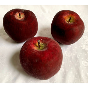 Vintage Artisan Red Apples - Set of 3-Decorative-Antique Warehouse