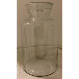 Vintage Decorative Clear Glass Apothecary Jar With Lid - Large - 11" D X 17" H-Decor-Antique Warehouse