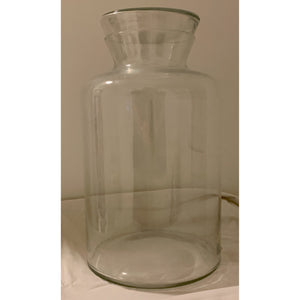 Vintage Decorative Clear Glass Apothecary Jar With Lid - Large - 11" D X 17" H-Decor-Antique Warehouse