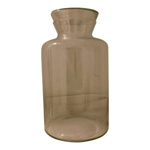 Vintage Decorative Clear Glass Apothecary Jar With Lid - Large - 11" D X 17" H-Decor-Antique Warehouse