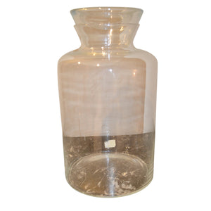 Vintage Decorative Clear Glass Apothecary Jar With Lid - Large - 11" D X 17" H-Decor-Antique Warehouse