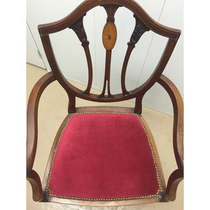 Walnut Shield Back Armchair-Chairs-Antique Warehouse