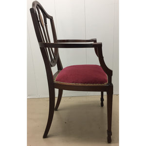 Walnut Shield Back Armchair-Chairs-Antique Warehouse