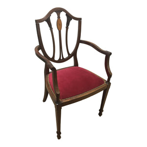 Walnut Shield Back Armchair-Chairs-Antique Warehouse