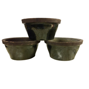 Wide Glazed Terra Cotta Ceramic Planters-Planters-Antique Warehouse