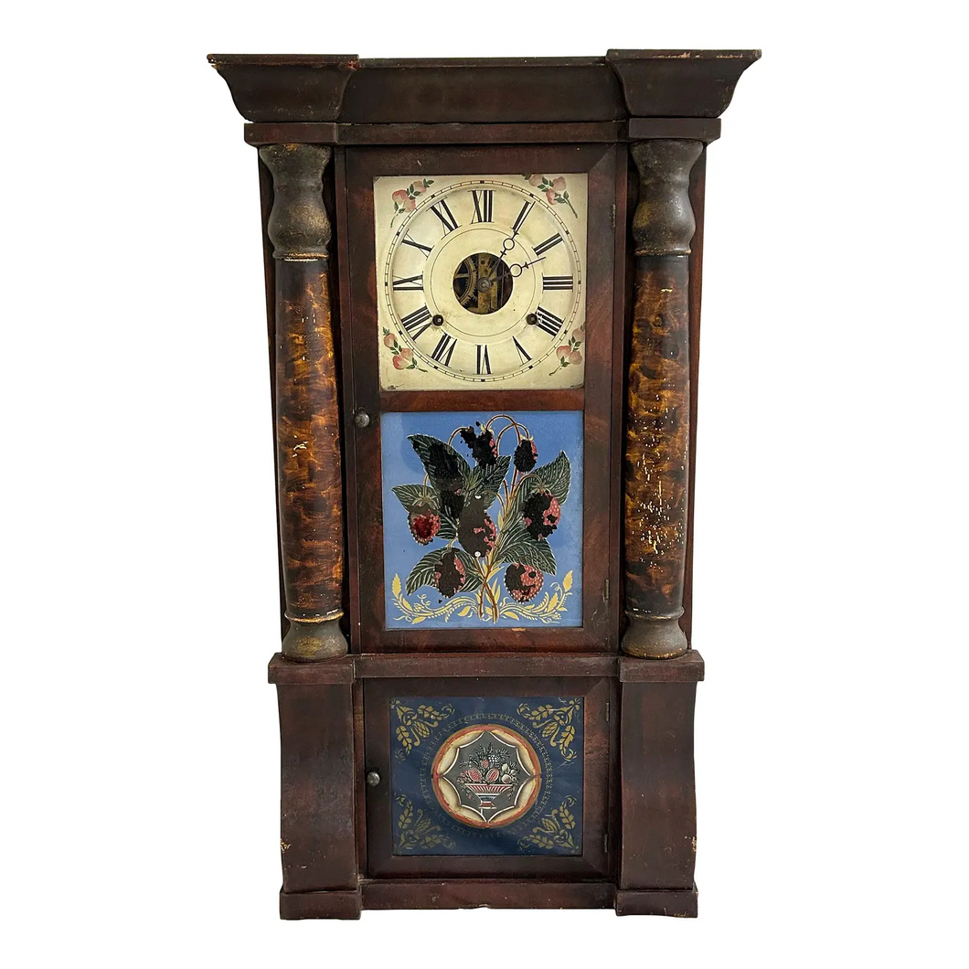 Antique Column Mantle Clock by Van Tassel-Clock-Antique Warehouse